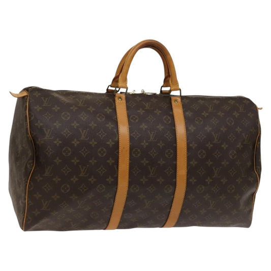 Louis Vuitton Keepall Bag Monogram Canvas, BROWN, CANVAS, Travel bag