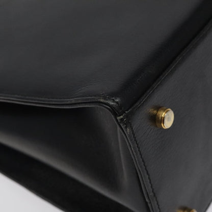 Salvatore Ferragamo Gancini Shoulder Bag Leather, BLACK, LEATHER, Shoulder bag
