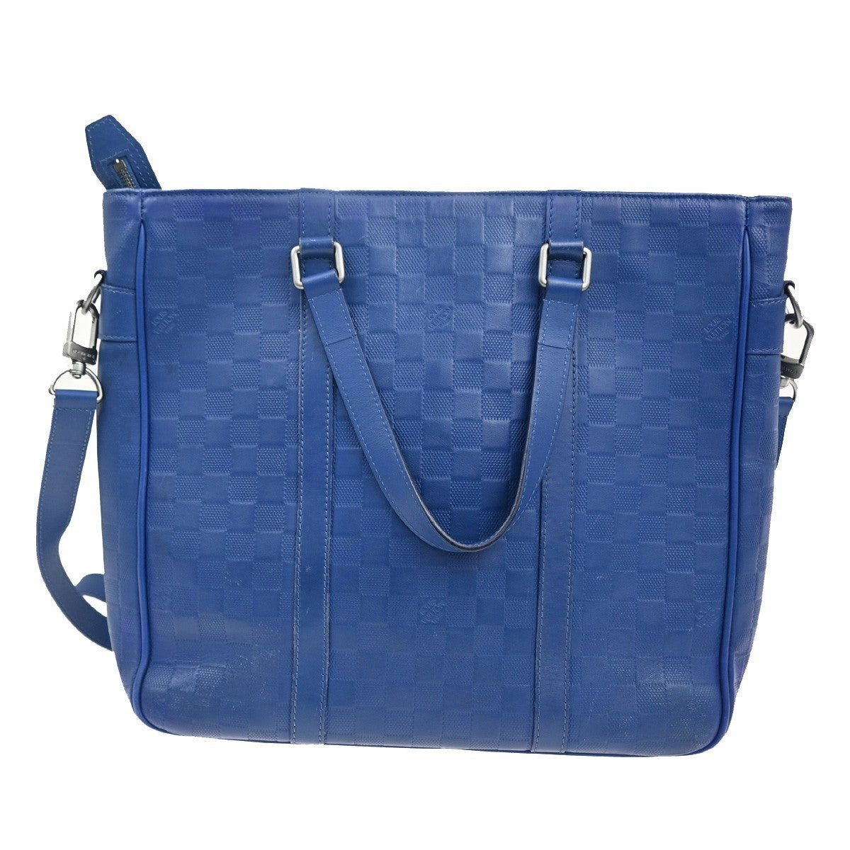 Louis Vuitton Tadao Handbag Damier Infini Leather, BLUE, LEATHER, Tote bag