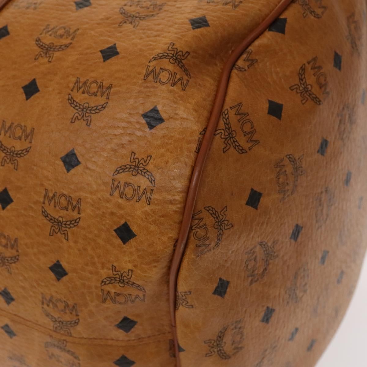 MCM Visetos Handbag Canvas and Leather, BROWN, CANVAS, Travel bag