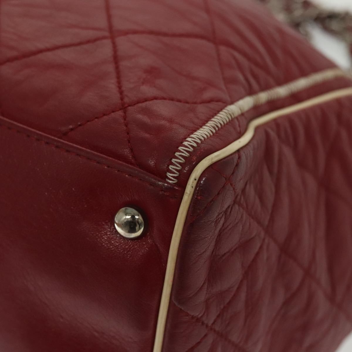 Chanel Vintage Reissue Chain Shopping Tote Leather, RED, LEATHER, Tote bag