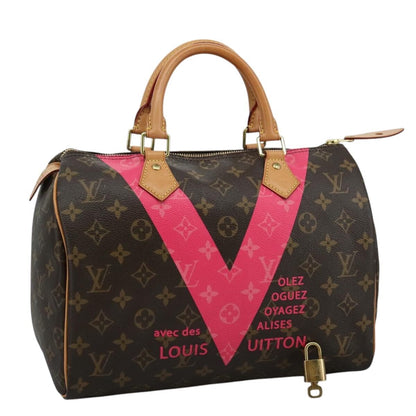 Louis Vuitton Speedy Handbag Limited Edition V Monogram Canvas, BROWN, CANVAS, Handbag