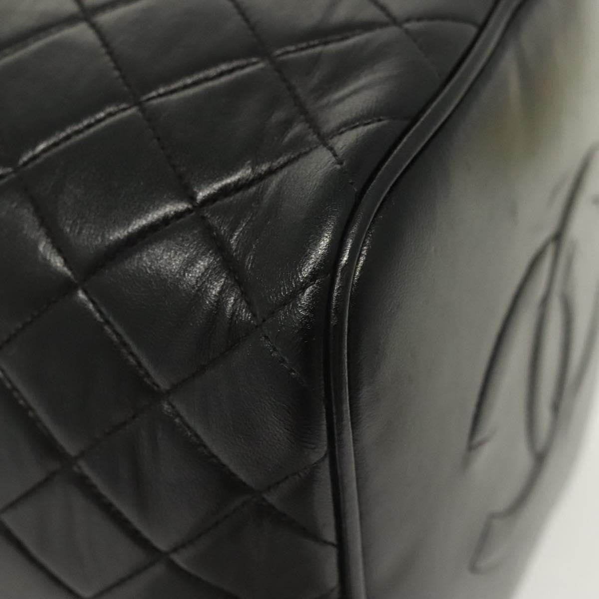 Chanel Vintage Cosmetic Case Quilted Lambskin, BLACK, LEATHER, Clutche & pouche