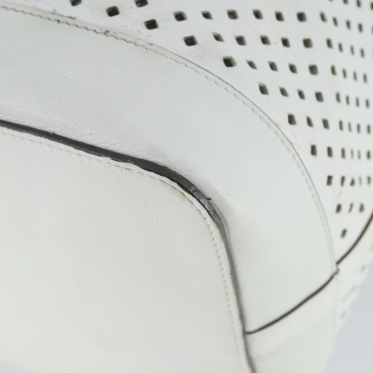 Louis Vuitton Flore Noe Handbag Perforated Leather, WHITE, LEATHER, Shoulder bag