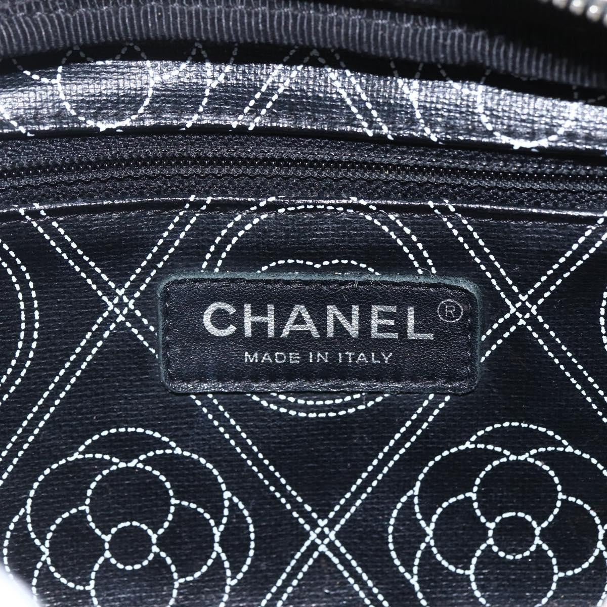 Chanel Logo Camera Case Clutch Printed Coated Canvas, Black, PVC, Clutch