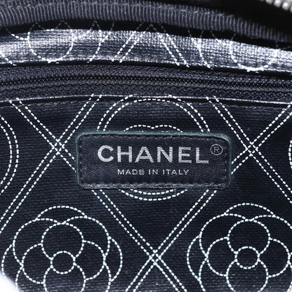 Chanel Logo Camera Case Clutch Printed Coated Canvas, Black, PVC, Clutch