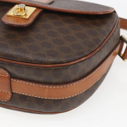 Celine Vintage Macadam Shoulder Bag Canvas and Leather, BROWN, CANVAS, Shoulder bag