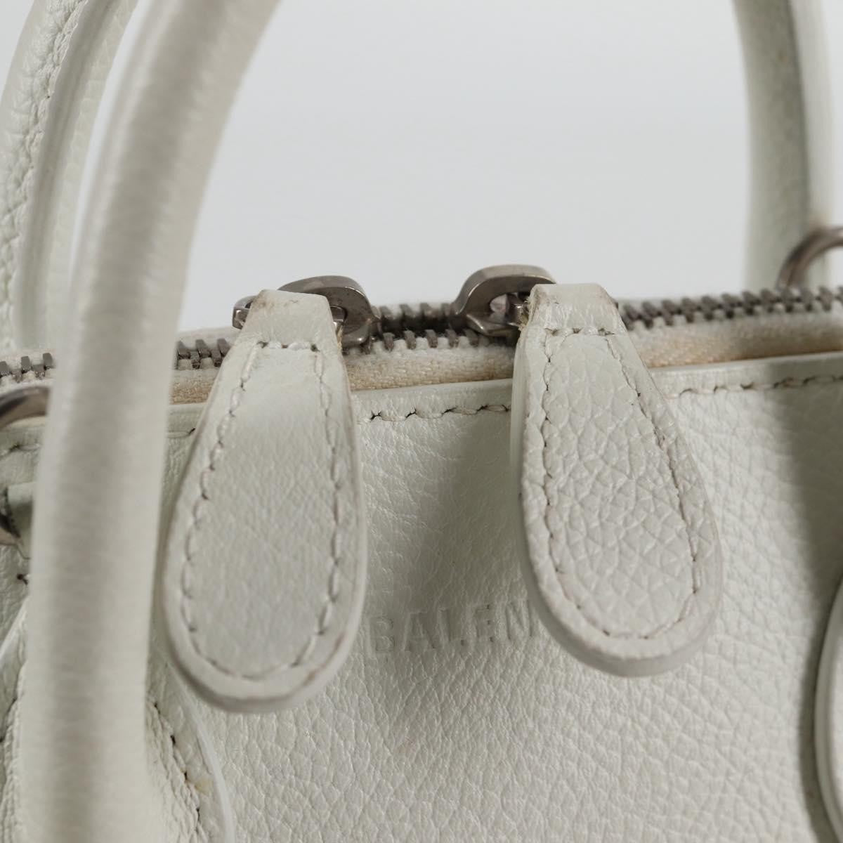 Balenciaga Logo Ville Bag Leather, WHITE, LEATHER, Handbag