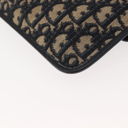 Christian Dior Vintage Trotter Flap Shoulder Bag Canvas, NAVY, CANVAS, Shoulder bag