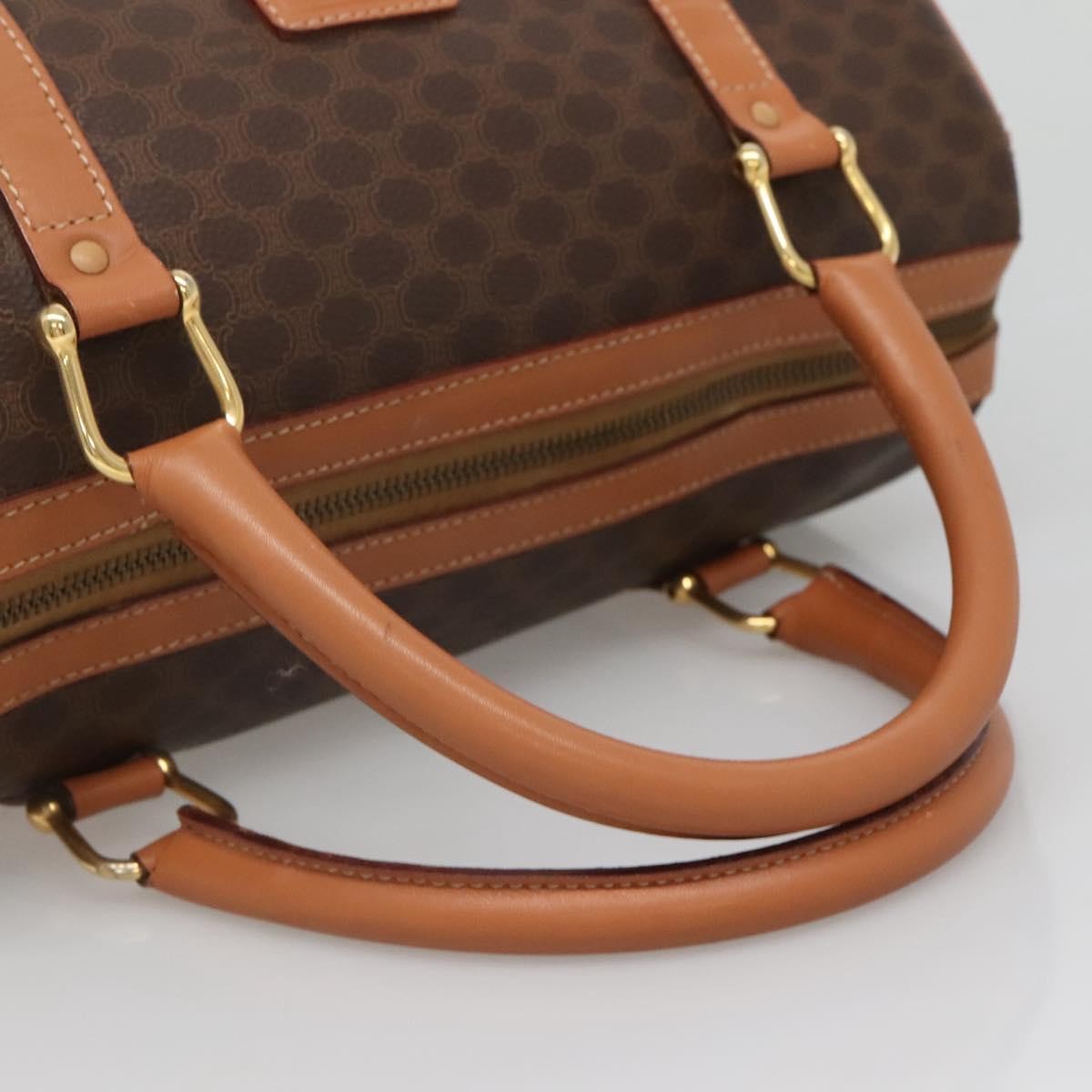 Celine Macadam Handbag Macadam with leather, BROWN, CANVAS, Handbag