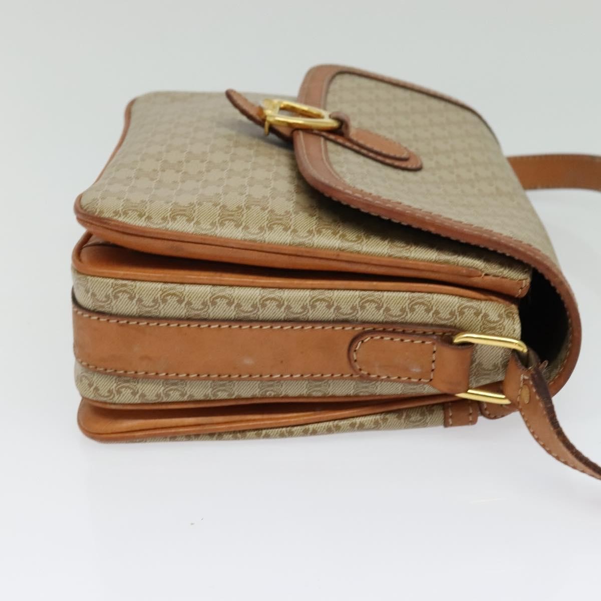 Celine Macadam Shoulder Bag PVC Leather, BEIGE, CANVAS, Shoulder bag