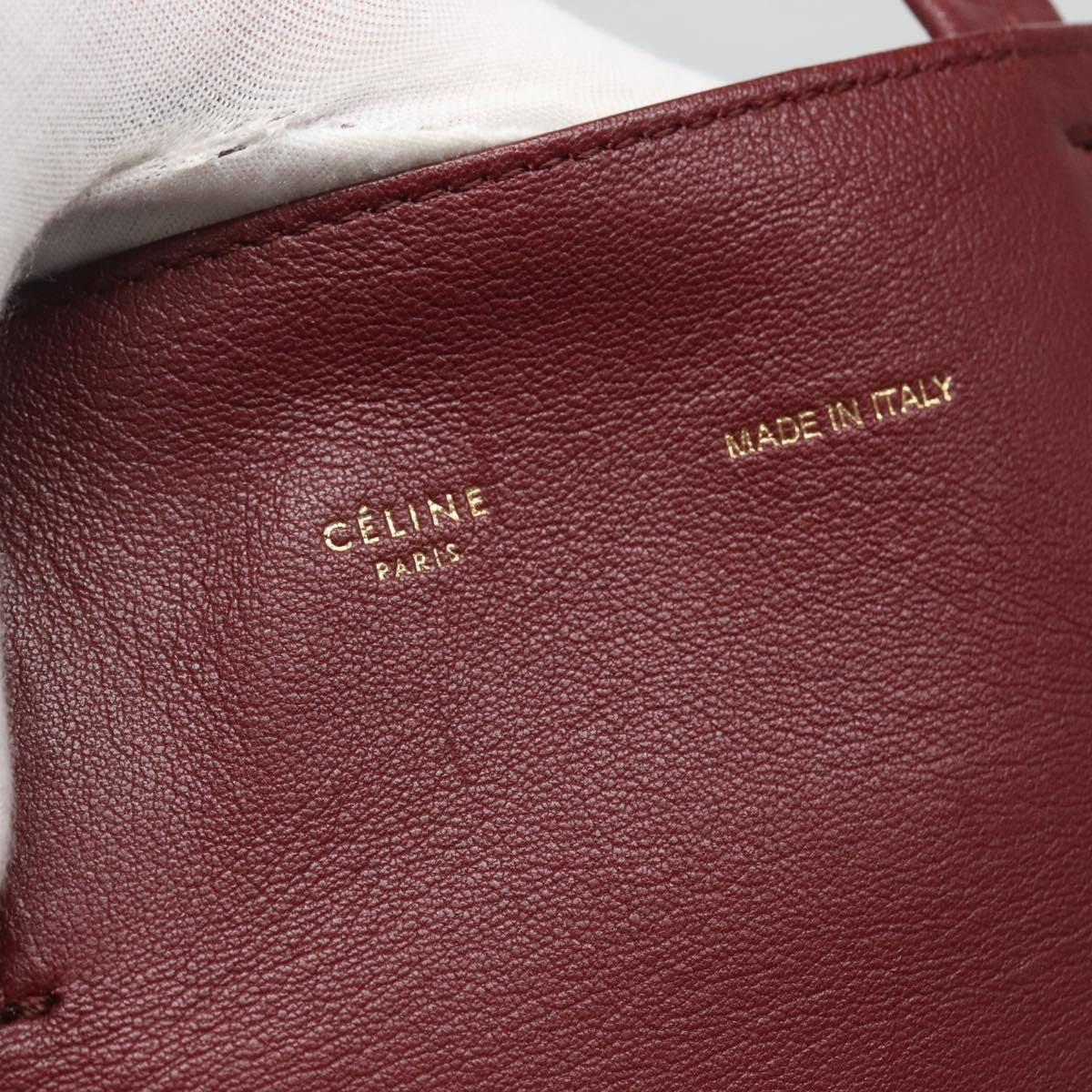 Celine Vertical Cabas Tote Leather, RED, LEATHER, Tote bag