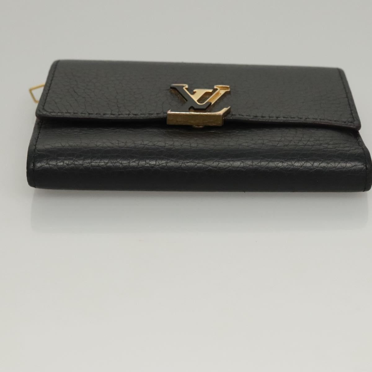 Louis Vuitton Capucines Compact wallet Leather, BLACK, LEATHER, Wallets