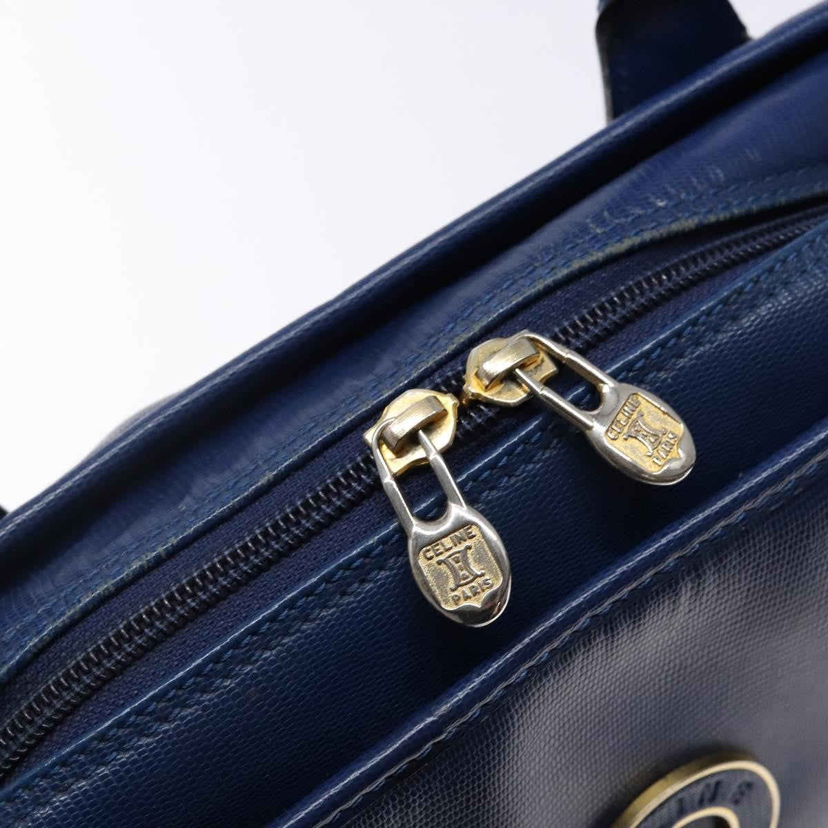 Celine Circle Logo Handbag Leather, BLUE, LEATHER, Handbag