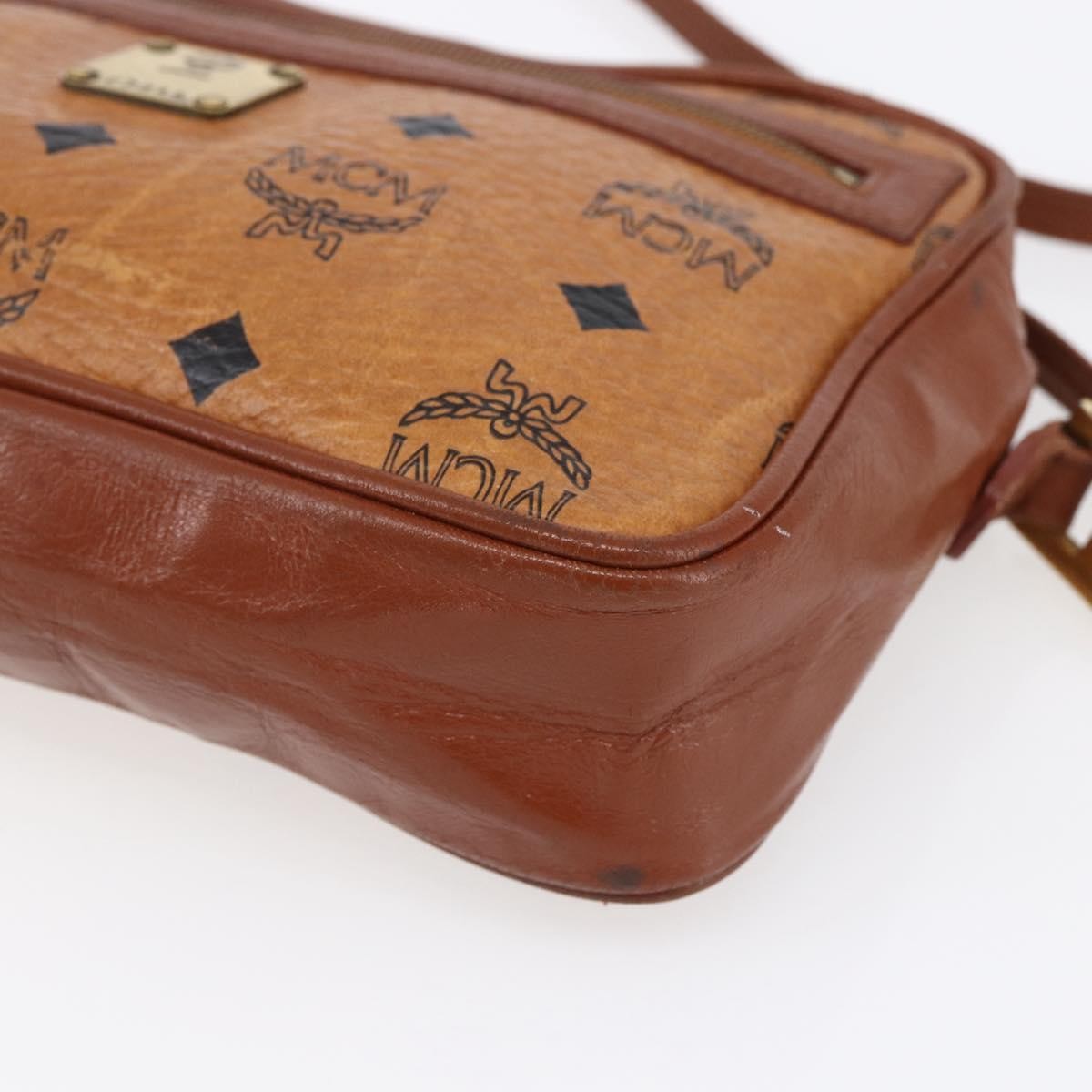 MCM Visetos Shoulder bag Canvas and Leather, BROWN, CANVAS, Shoulder bag