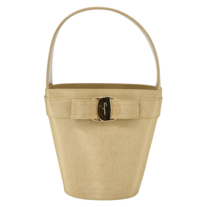 Salvatore Ferragamo Vala Handbag Canvas, YELLOW, CANVAS, Handbag