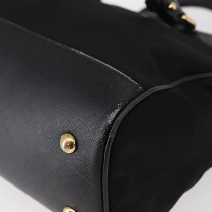 Salvatore Ferragamo Gancini handbag Nylon, BLACK, NYLON, Handbag