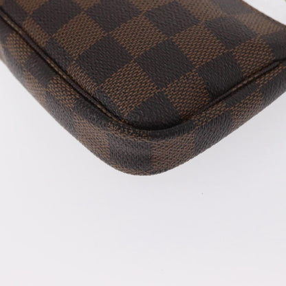 Louis Vuitton Mini pochette accessoires Damier Canvas, BROWN, CANVAS, Clutche & pouche