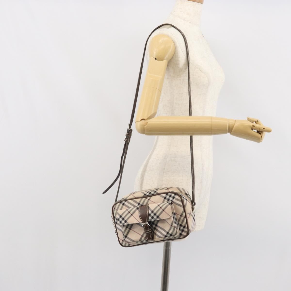 Burberry Nova Check Blue Label Nylon, BEIGE, NYLON, Shoulder bag