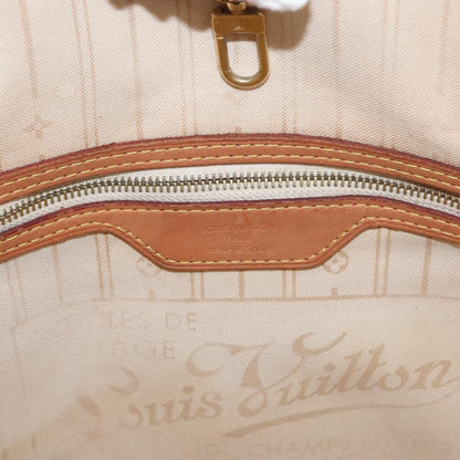 Louis Vuitton Neverfull Tote Damier, WHITE, CANVAS, Tote bag