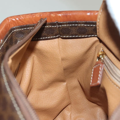 Celine Macadam Handbag Macadam with leather, BROWN, CANVAS, Handbag