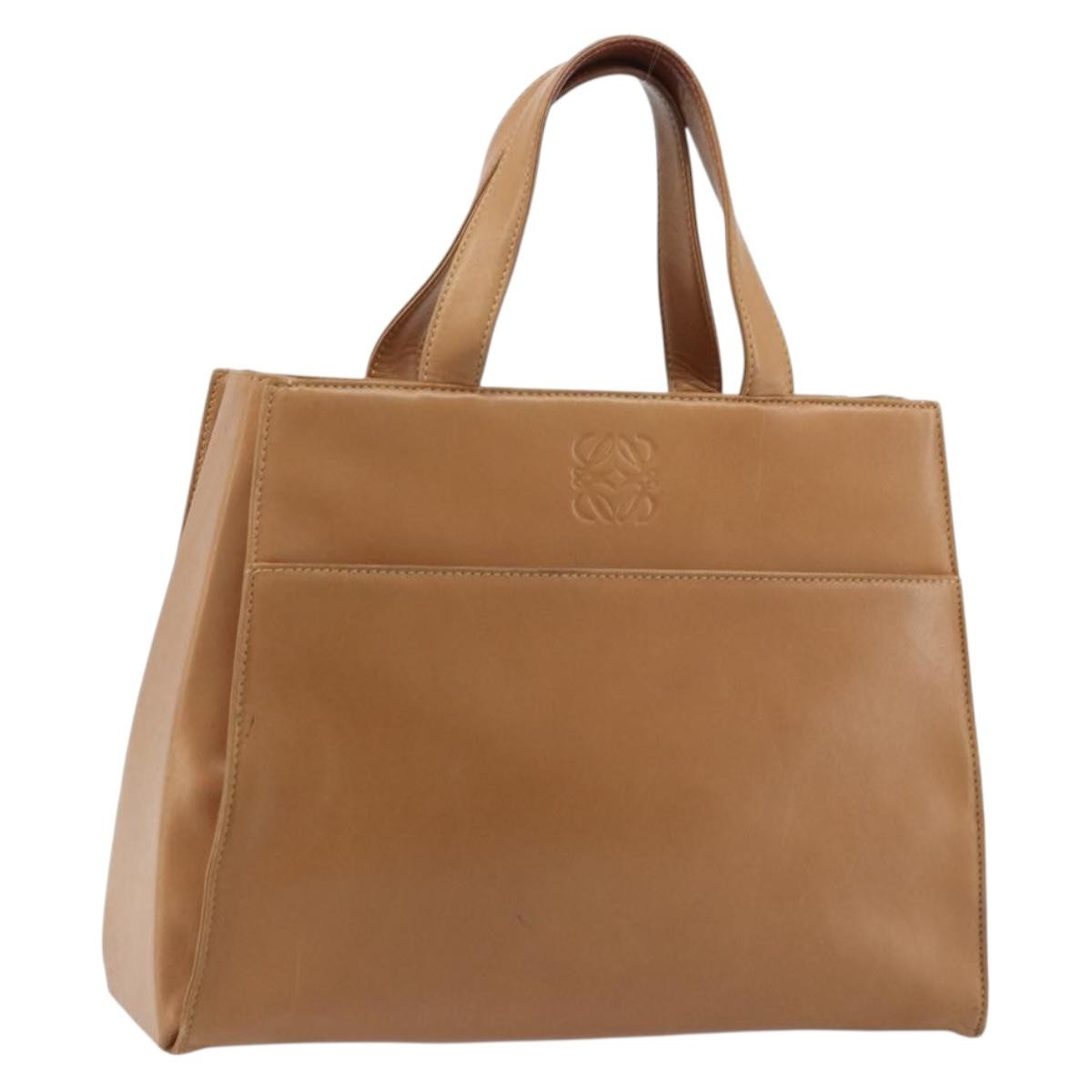 Loewe Anagram handbag Leather, Brown, Leather, Handbag