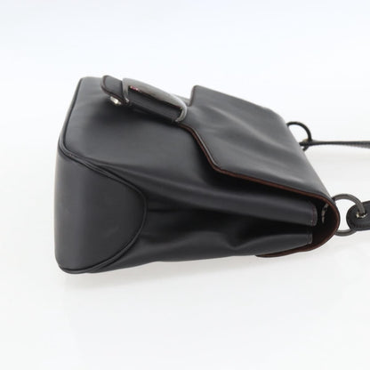 Salvatore Ferragamo Vala Shoulder Bag Leather, BLACK, LEATHER, Shoulder bag