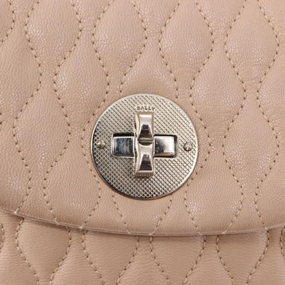 Bally Vintage Backpack Quilted Leather, Pink, Leather, Backpack