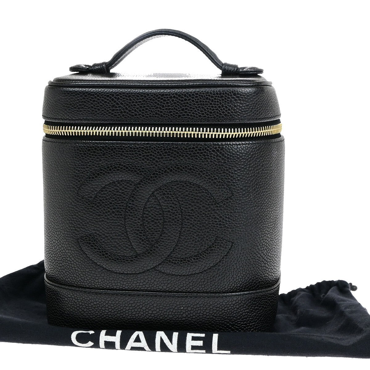 Chanel Vintage Timeless Vanity Case Caviar, BLACK, CALFSKIN, Handbag