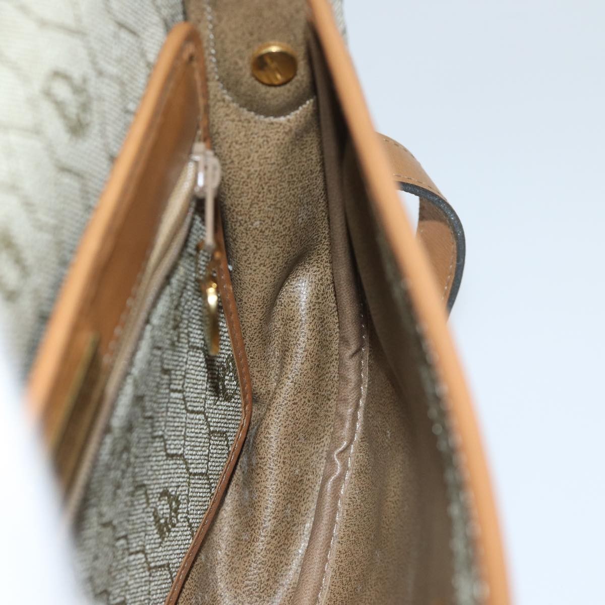 Christian Dior Vintage Honeycomb Flap Crossbody Bag Canvas and Leather, BEIGE, CANVAS, Crossbody bag