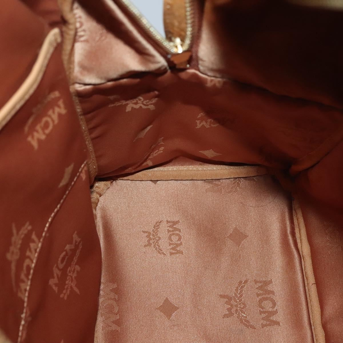 MCM Vicetos Logo PVC Cuir, BROWN, CANVAS, Backpack