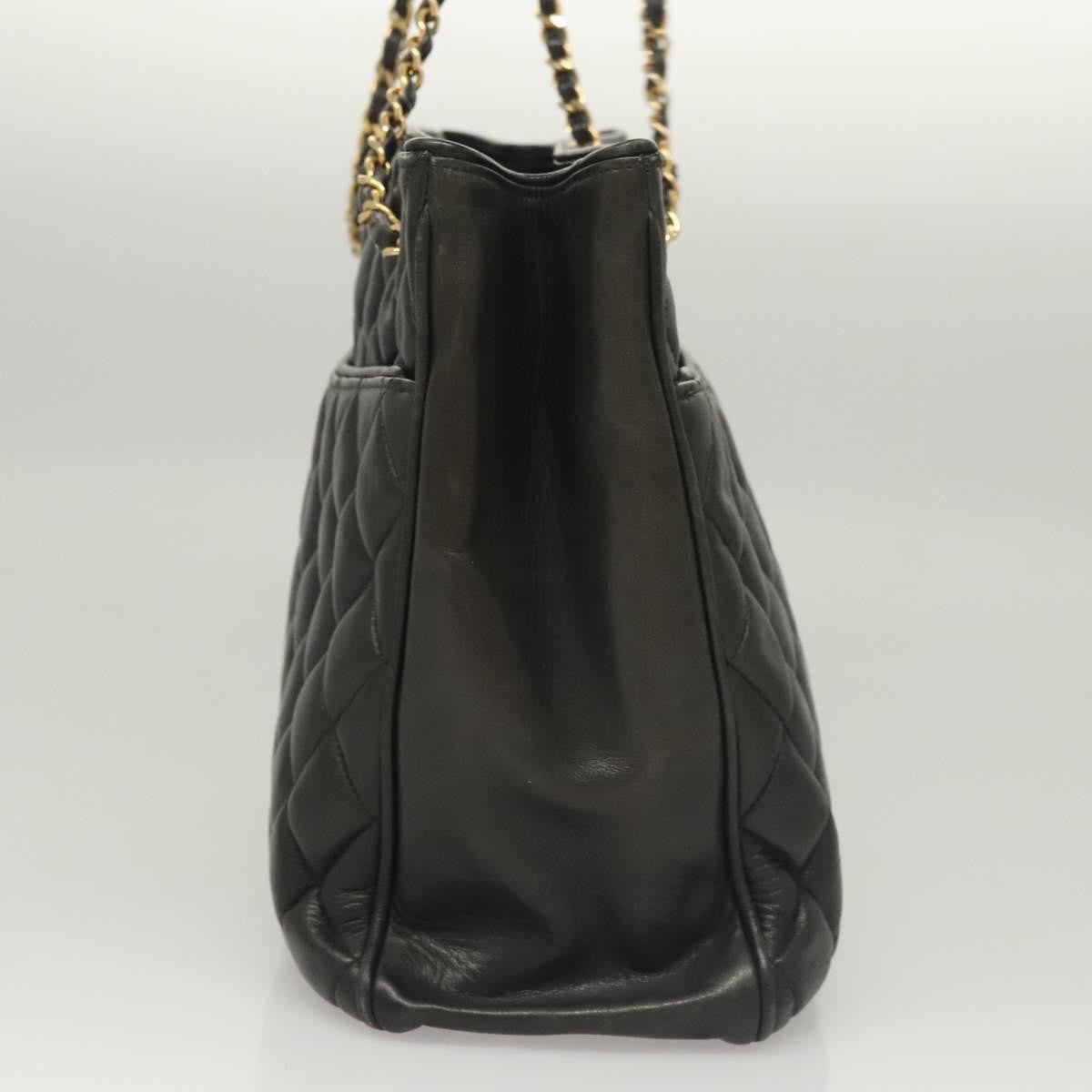 Chanel Chain Shoulder Bag Leather, Black, Leather, Shoulder Bag
