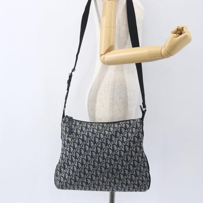 Christian Dior Vintage Trotter Shoulder Bag Canvas, NAVY, CANVAS, Shoulder bag
