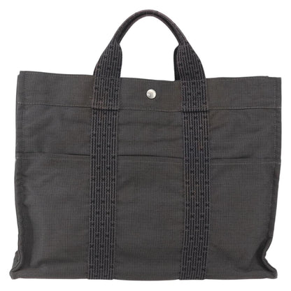 Hermes Fourre-tout Herline Canvas, GRAY, CANVAS, Tote bag