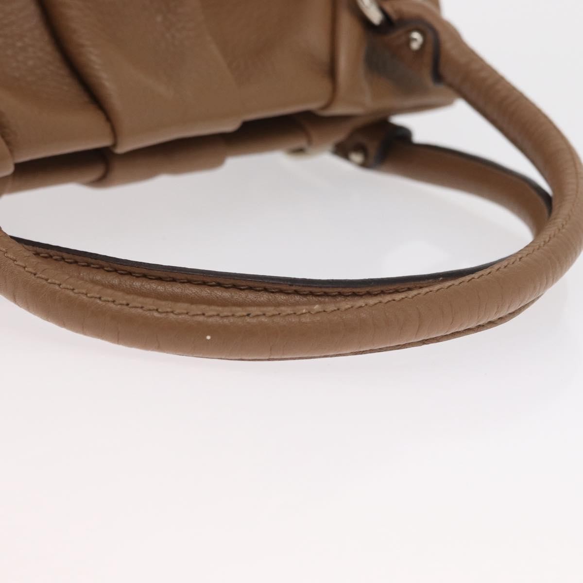 Salvatore Ferragamo Gancini handbag Leather, BROWN, LEATHER, Handbag