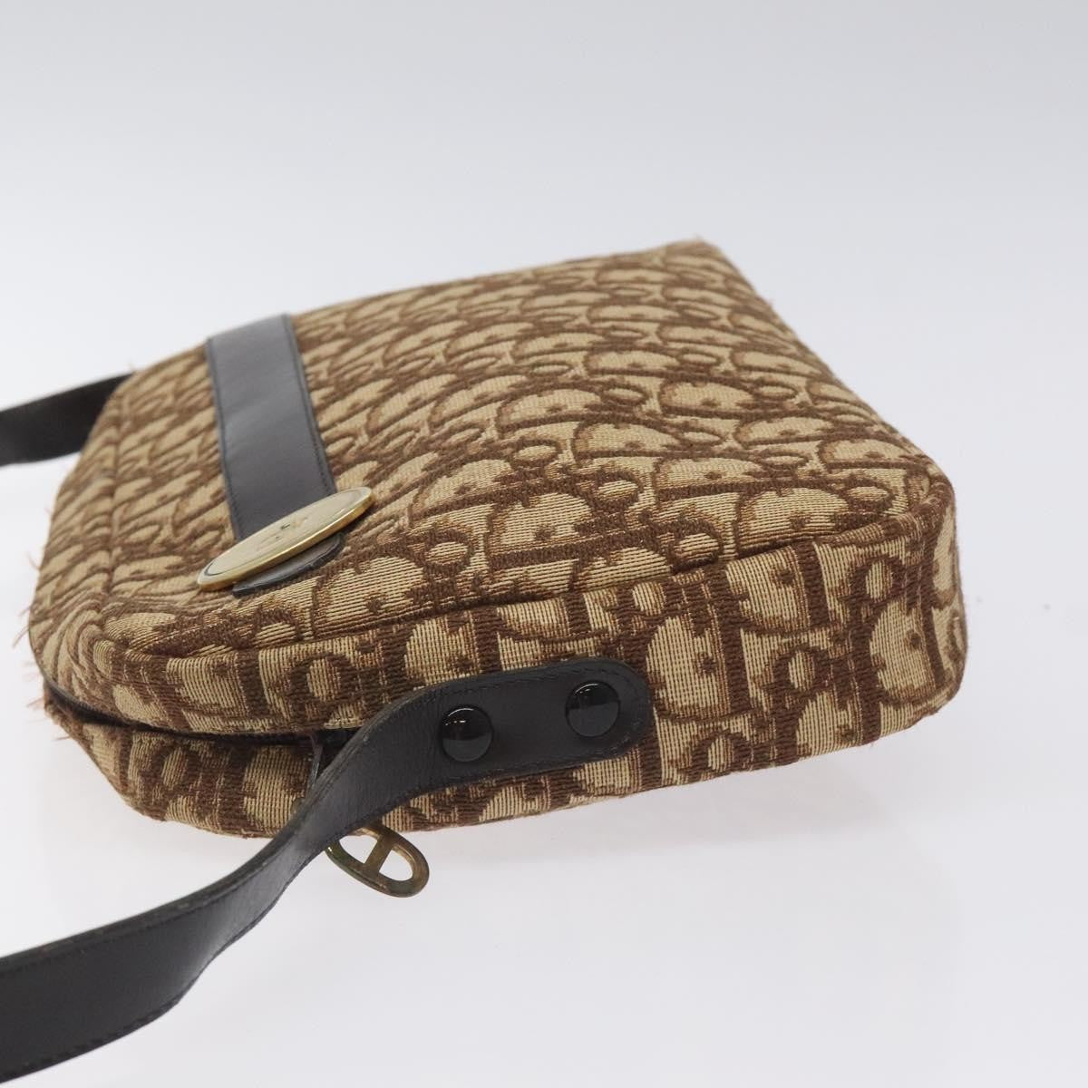 Christian Dior Vintage Trotter Shoulder Bag Canvas, BROWN, CANVAS, Shoulder bag