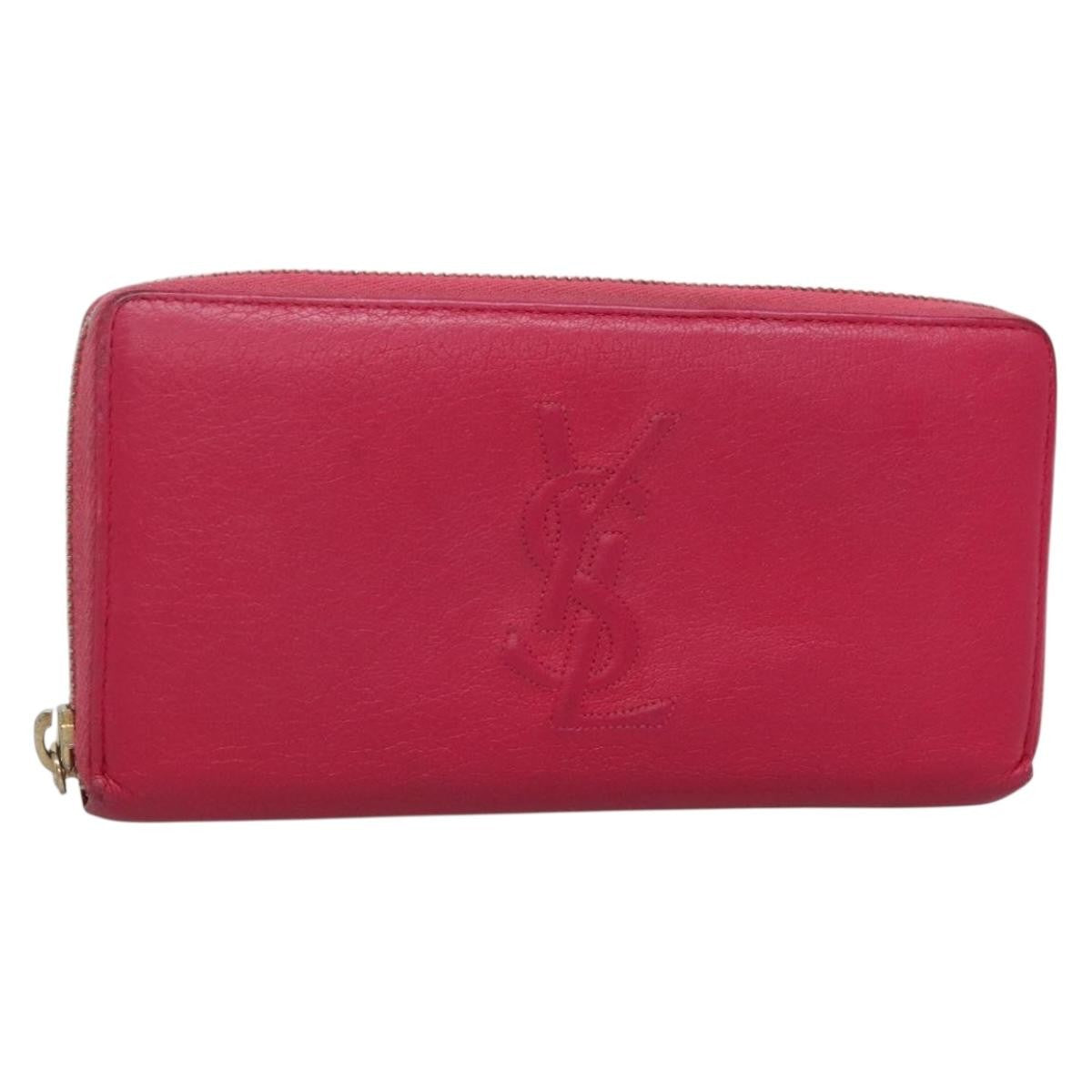 Saint Laurent Zipped Bifold Wallet Leather, PINK, LEATHER, Wallets