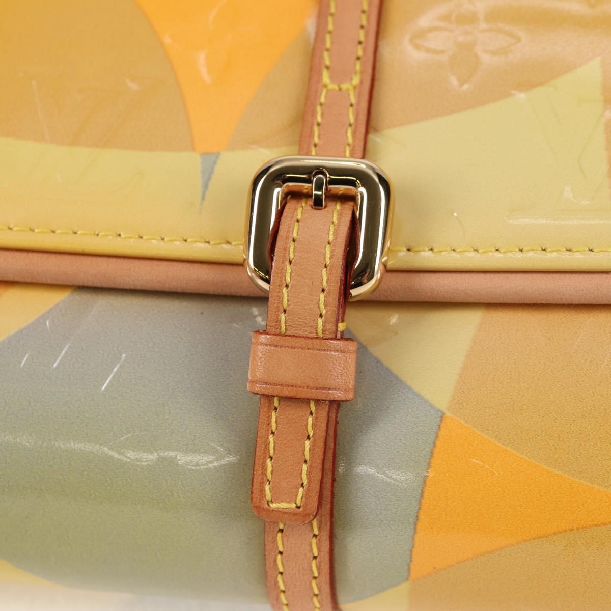 Louis Vuitton Fleurs Pochette Printed Monogram Vernis, YELLOW, PATENT_LEATHER, Shoulder bag