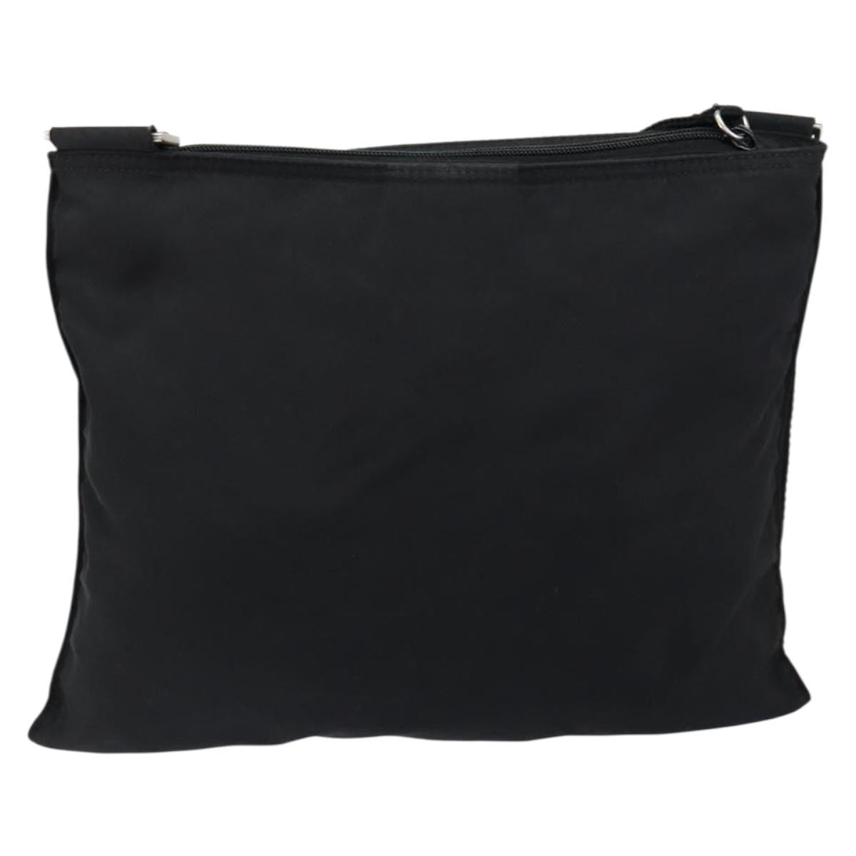 Prada Flat Messenger Bag Tessuto, BLACK, NYLON, Shoulder bag