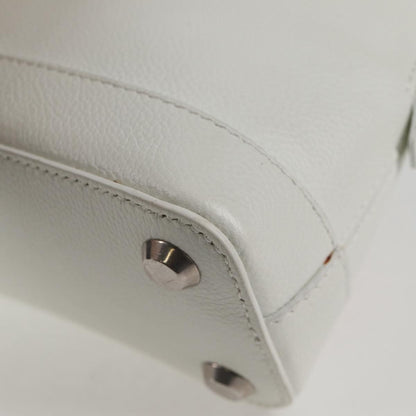 Balenciaga Logo Ville Bag Leather, WHITE, LEATHER, Handbag