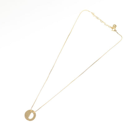 Christian Dior CD Pendant Necklace Metal and Crystals, GOLD, METAL, Necklace