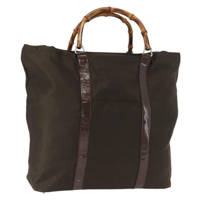 Gucci Bamboo tote bag Nylon, KHAKI, NYLON, Tote bag