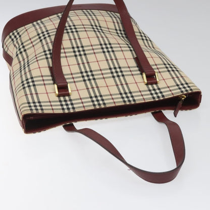 Burberry Nova Check Tote Canvas and Leather, BEIGE, CANVAS, Tote bag