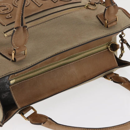 Chloe Harley Handbag Canvas with Leather, BEIGE, CANVAS, Handbag