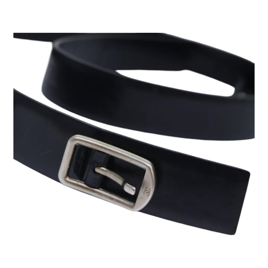 Chanel Buckle Belt Leather, BLACK, LEATHER, Belts