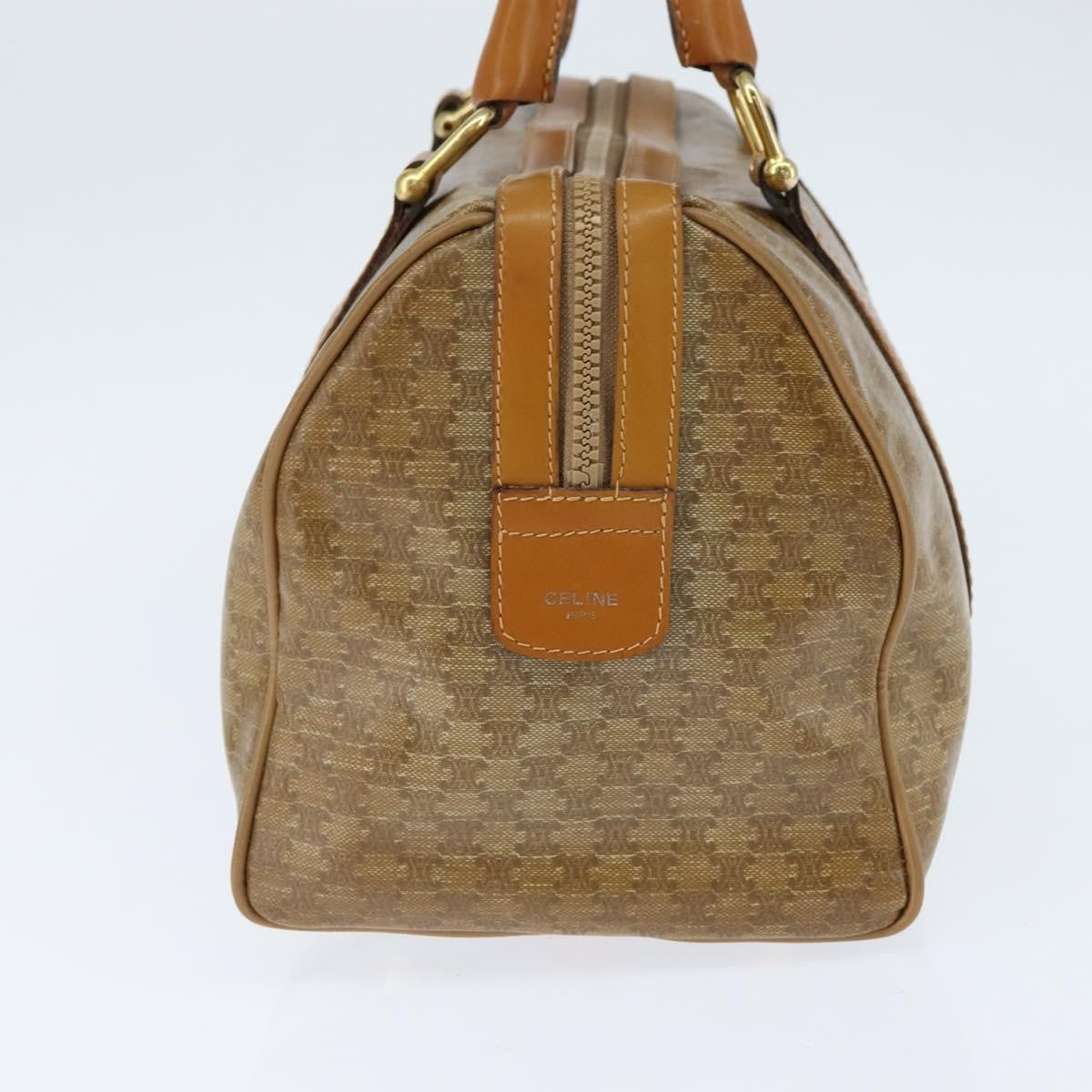 Celine Vintage Duffle Bag Macadam Coated Canvas, BEIGE, CANVAS, Handbag
