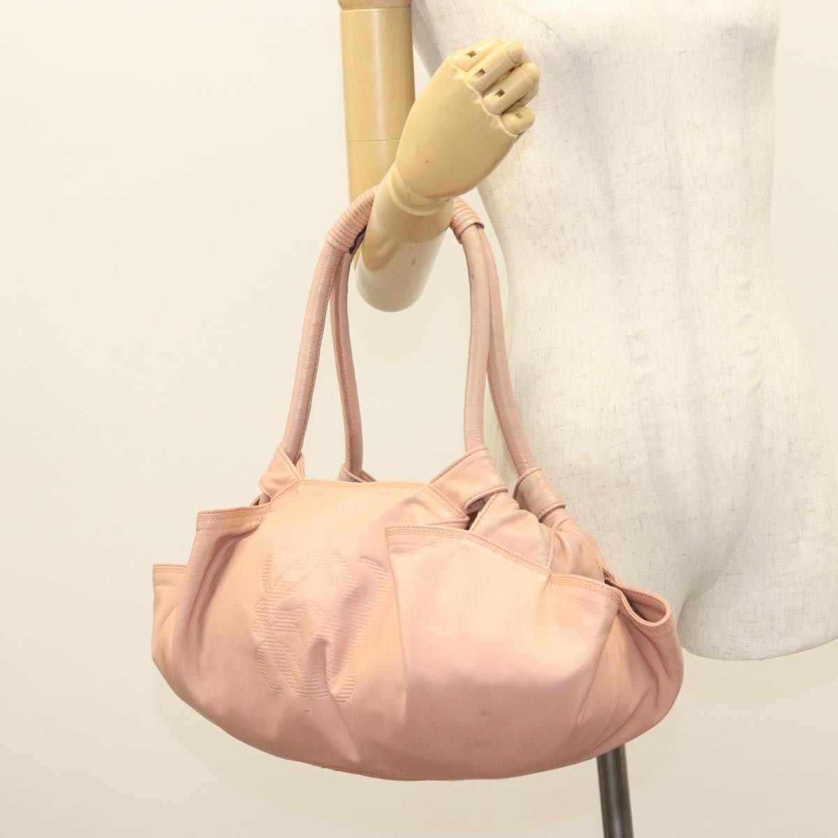 Loewe Anagram Logo Nappa Aire Hand Bag Leather, PINK, LEATHER, Handbag