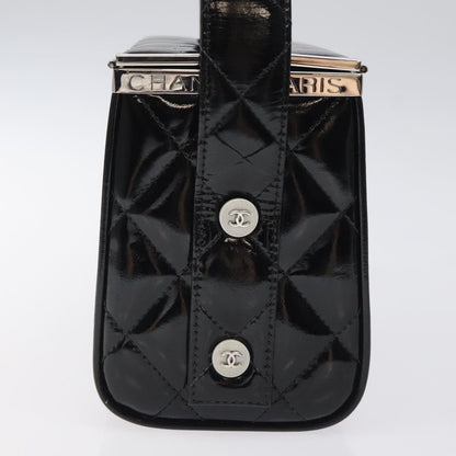 Chanel Vintage Metal Box Bag Quilted patent, Black, Patent Leather, Handbag