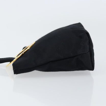 Celine Circle Logo Pouch Nylon, BLACK, NYLON, Clutche & pouche