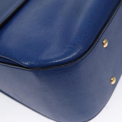 Celine Vintage turn lock shoulder bag Leather, BLUE, LEATHER, Handbag
